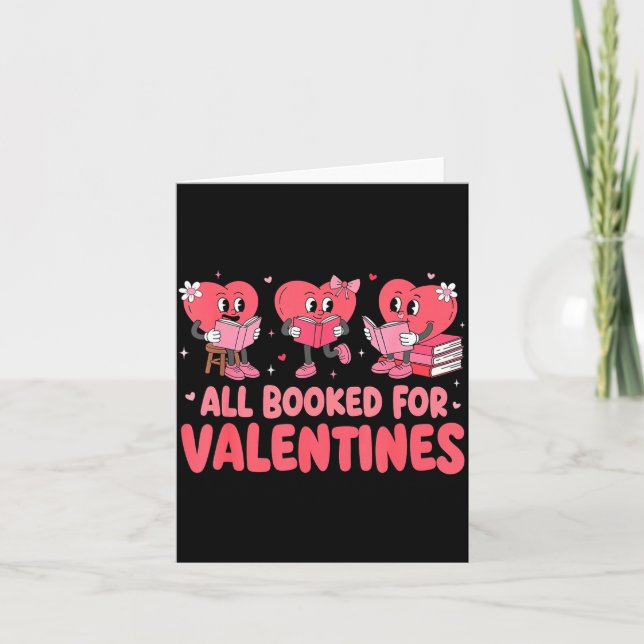 Tarjeta All Booked For Valentine Book Funny Teacher Kids G (Anverso)