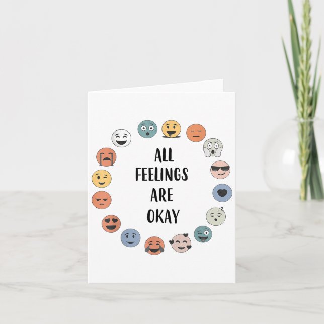 Tarjeta All Feelings Are Okay School Teacher Psychologist  (Anverso)