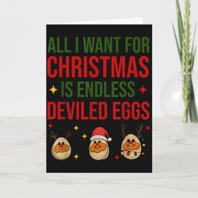Tarjeta All I Want For Christmas Is Endless Deviled Eggs C (Anverso)