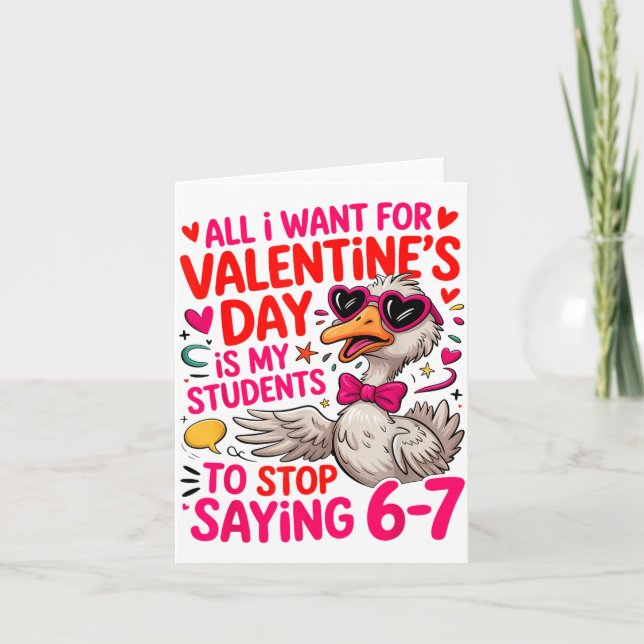 Tarjeta All I Want For Valentines Day Is My Student Stop S (Anverso)