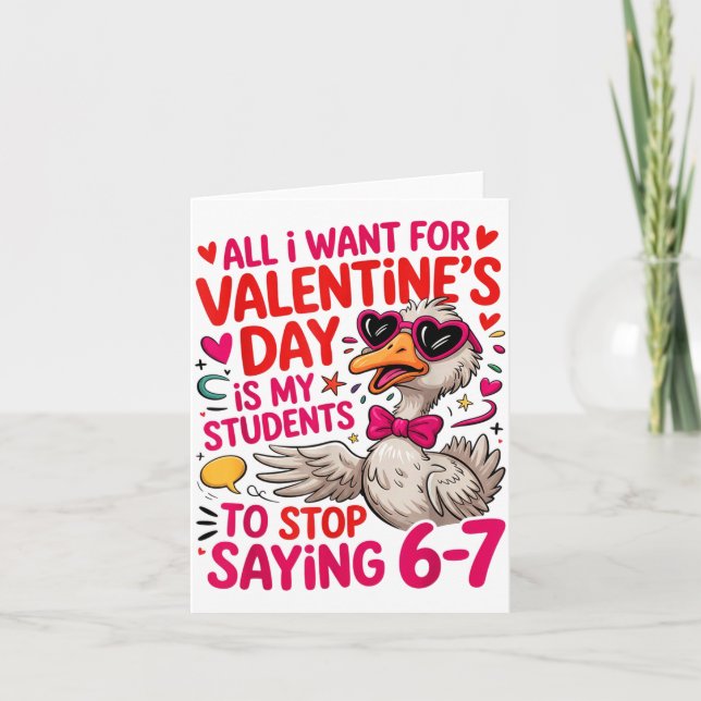 Tarjeta All I Want For Valentines Is My Students Stop Sayi (Anverso)