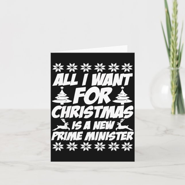 Tarjeta All I Want For Xmas Is A New Prime Minister Funny  (Anverso)