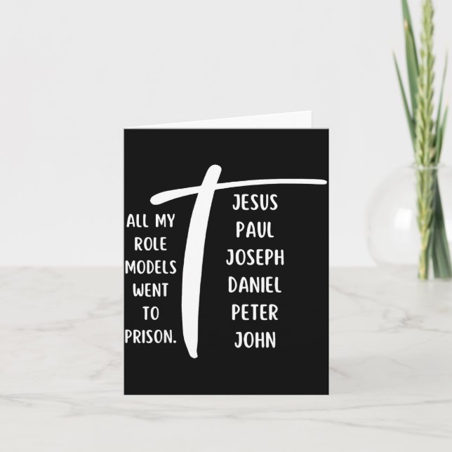Tarjeta All My Role Models Went To Prison Jesus Paul Bible (Anverso)