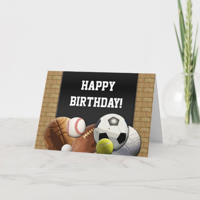 Tarjeta All-Star Sports Birthday Greeting Card (Anverso)