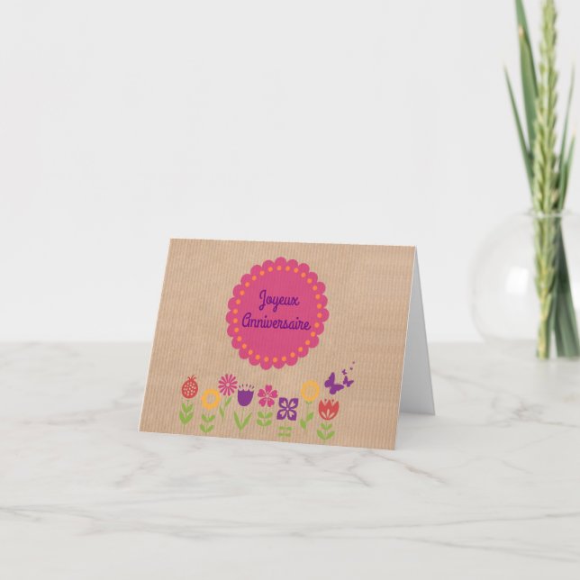 Tarjeta Alles Gute zum Geburtstag | Aniversario de Joyeux (Anverso)