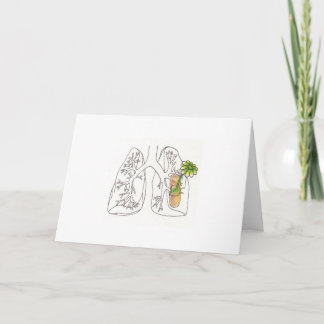 Tarjeta allí, allí pulmones