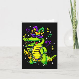 Tarjeta Alligador Cute Mardi Gras Para Niños O Adultos
