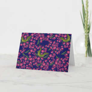 Tarjeta Alligador Floral Gator Chica Flores Alligadores