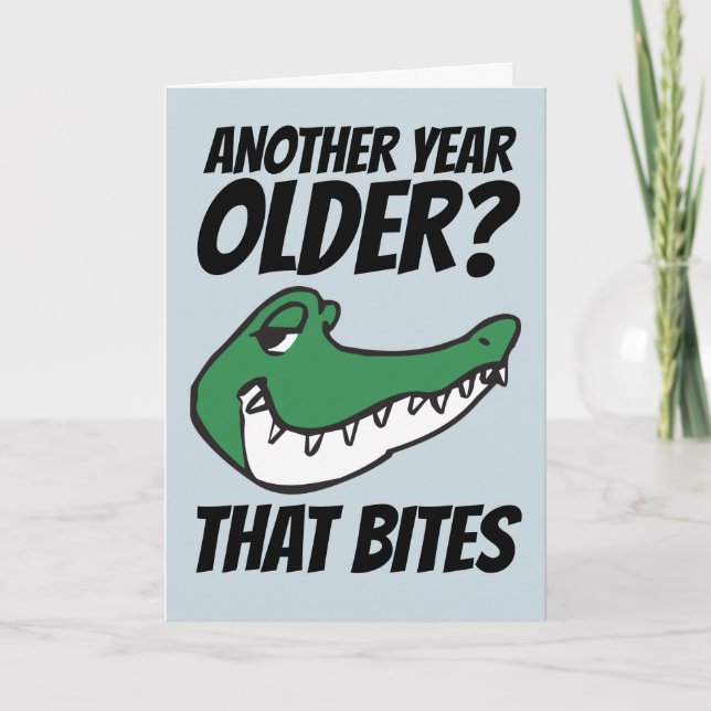 TARJETA ALLIGATOR FUNNY BITES DE CUMPLEAÑOS (Anverso)