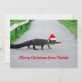 Tarjeta Alligator Merry Christmas, de Florida divertido