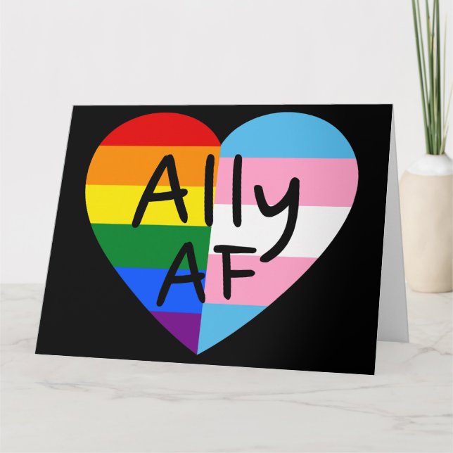 Tarjeta Ally AF III - Orgullo gay gay de la bandera LGBTQ (Anverso)