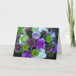 Tarjeta Alma florece ramo púrpura