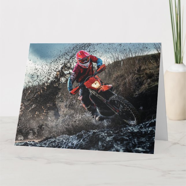 Tarjeta Almohada de jinete de bicicleta de tierra (Anverso)