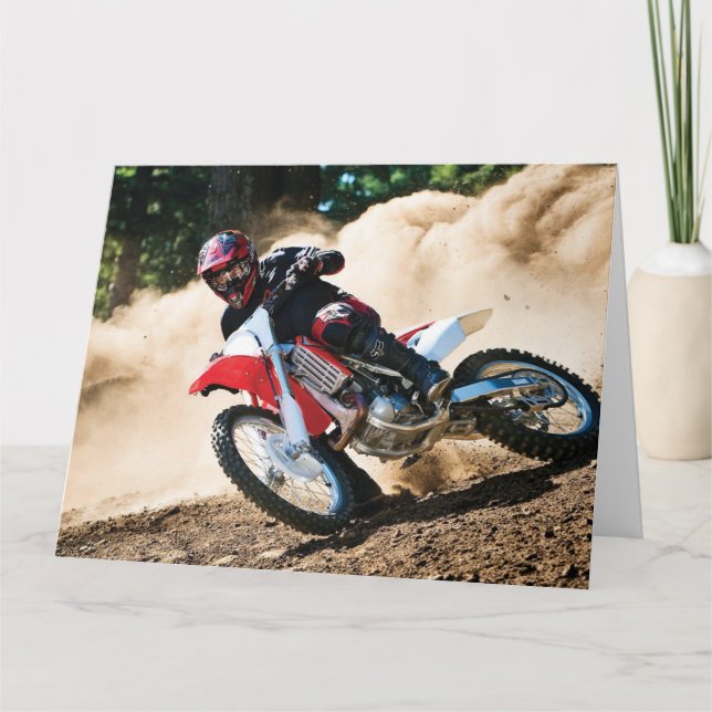 Tarjeta almohada de lanzamiento de motocross (Anverso)