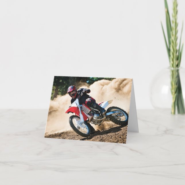 Tarjeta almohada de lanzamiento de motocross (Anverso)