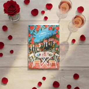 Tarjeta Almuerzo con un Gouache campestre con vista al ani