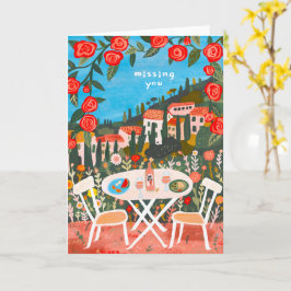 Tarjeta Almuerzo con una vista que te falta Gouache rural