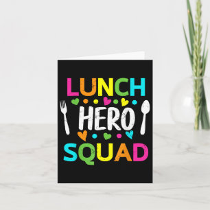 Tarjeta Almuerzo Hero Squad Funny Lady Cafeteria Trabajado