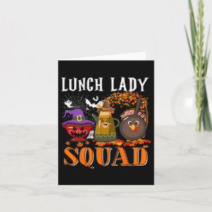 Tarjeta Almuerzo Lady Squad Día de Acción de Gracias Hallo