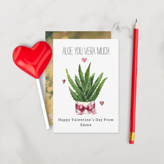 Tarjeta Aloe You Vera Mucha Fotograma Classroom Valentine (Subido por el creador)
