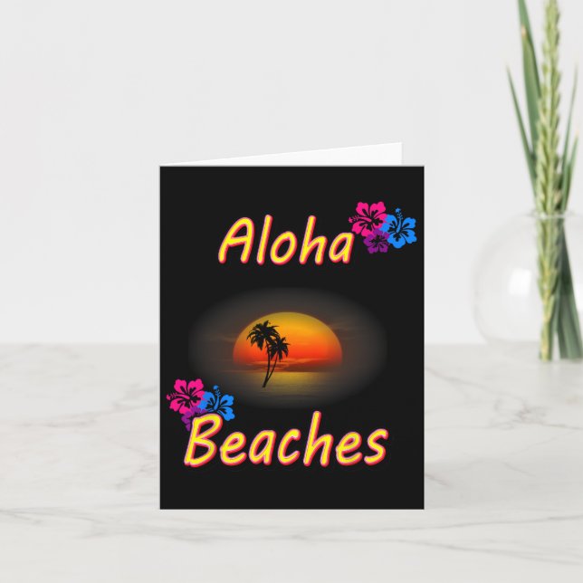 Tarjeta Aloha Beaches Hawaiin T Shirt Funny Regalos Vacaci (Anverso)