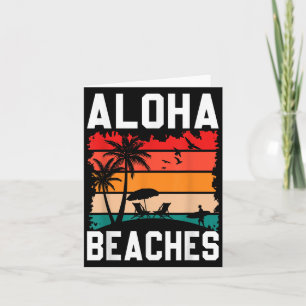 Tarjeta Aloha Beaches Retro Beach Vacaciones Cita De Veran