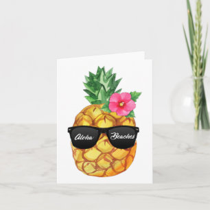Tarjeta Aloha Bebe Divertidas Piñas Hawaianas Con Tonos
