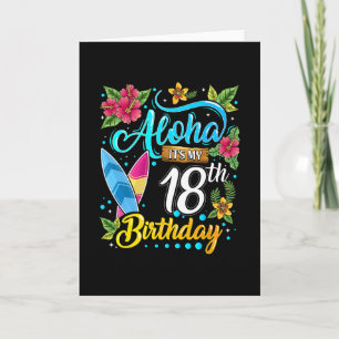 Tarjeta Aloha Es Mi Cumpleaños 18 Surfing Hawaii Playa H