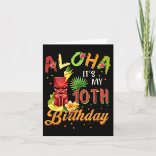 Tarjeta Aloha Es Mi Décimo Cumpleaños Hawaiano De 10 Años