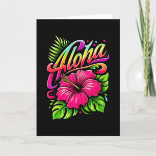 Tarjeta Aloha Flor Tropical Vacaciones De Hawaii Verano Pl