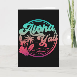 Tarjeta Aloha Hawái Palma Árbol Tropical Isla Hawaiana Be