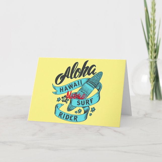 Tarjeta Aloha Hawaii Surf Rider Thunder_Cove (Anverso)