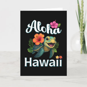 Tarjeta Aloha Hawaii Tortuga Isla Hawaiana Niños Infantil 