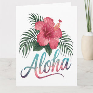 Tarjeta Aloha Islas Hawaianas Hawái Flor de Hibisco