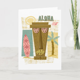 Tarjeta Aloha -Tarjeta de felicitación hawaiana -Isla Retr