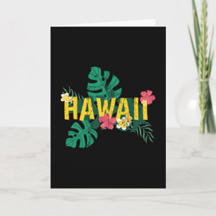 Tarjeta Aloha Vacaciones de Verano Hawaianas Flores Tropic