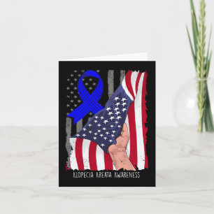Tarjeta Alopecia Areata Conciencia Vintage Bandera America