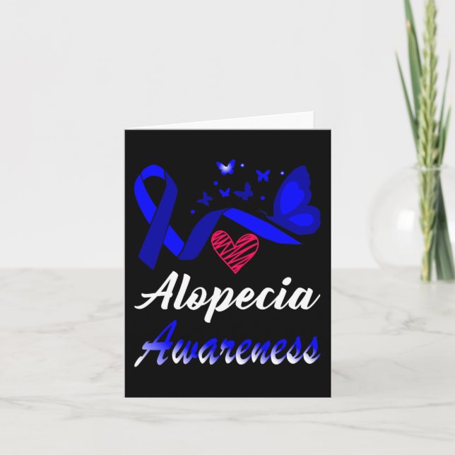 Tarjeta Alopecia Sensibilización Mariposas Soporte de Cint (Anverso)