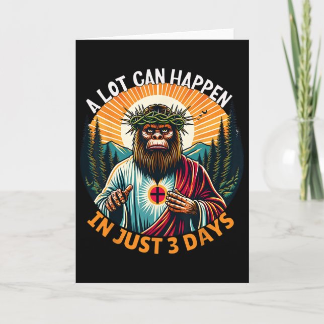 Tarjeta Alot Can Happen In Three Days Women Men Funny Bigf (Anverso)