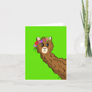 Tarjeta Alpaca con Halo de Flor