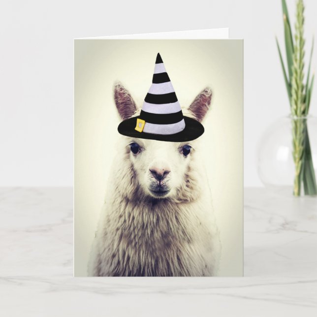 Tarjeta Alpaca de Halloween (Anverso)