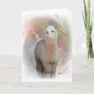 Tarjeta alpaca de otoño