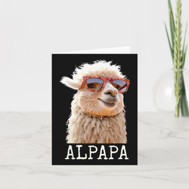 Tarjeta Alpaca Papa Alpapa Lama Daddy Cute Alpaca Dad Fath (Anverso)