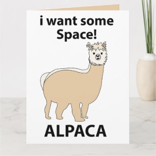 Tarjeta Alpaca quiero algo de espacio divertida Alpaca