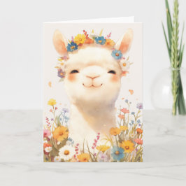 Tarjeta Alpaca un prado de alegría