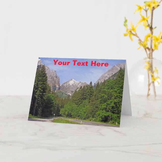 Tarjeta Alpes austriacos personalizables (flor amarilla)