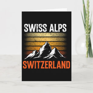 Tarjeta Alpes de Suiza Esquí Antiguo Montañas Suizo Recuer