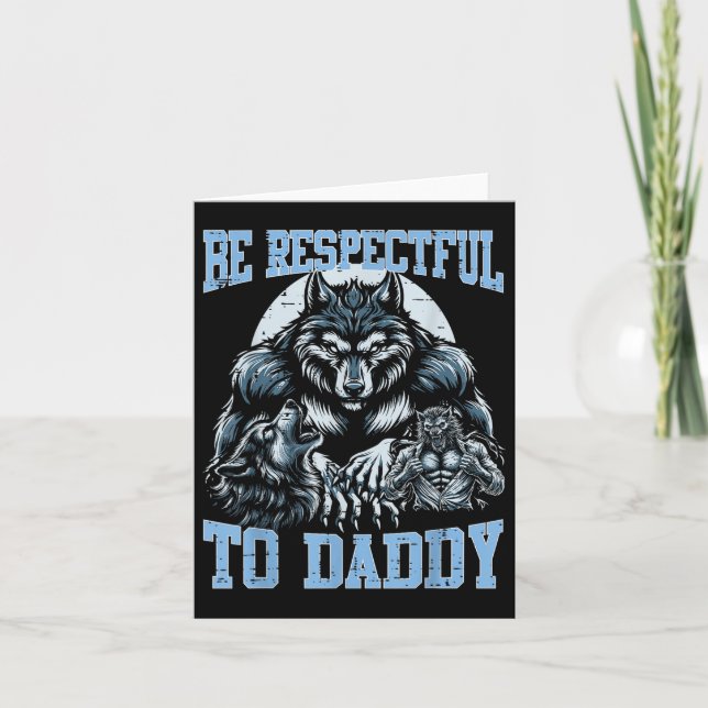 Tarjeta Alpha Wolf Sea Respetuoso Con Papi Funny Meme Crin (Anverso)