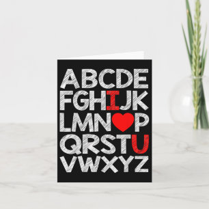 Tarjeta Alphabet Abc I Love U T Shirt Día de San Valentín