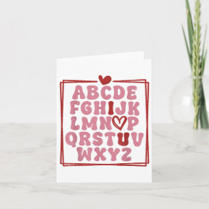 Tarjeta Alphabet Abc I Love You T Shirt Día de San Valentí